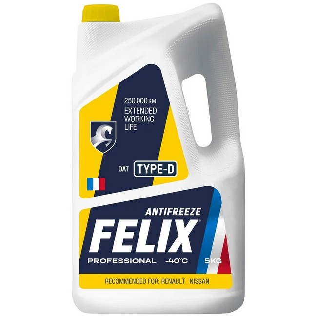 Антифриз FELIX TYPE-D G12 желтый, 5кг