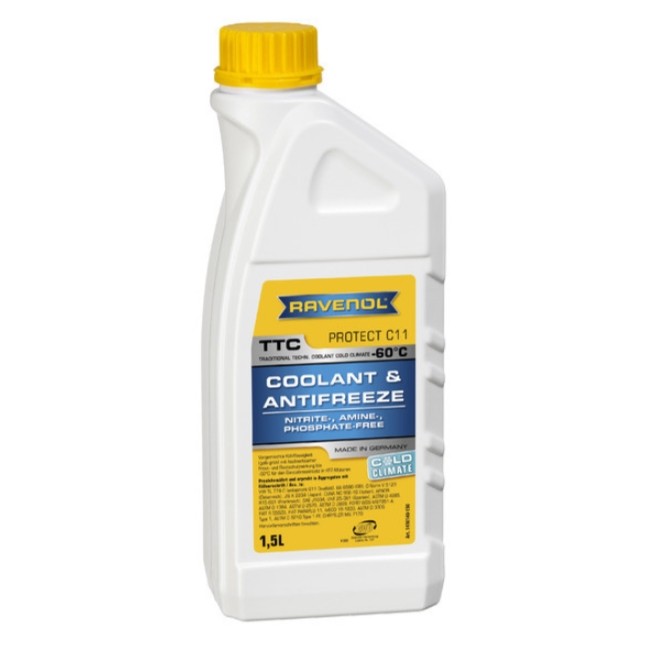 Антифриз Ravenol TTC Protect C11 COLD CLIMATE Premix -60C желто-зеленый, 1,5кг