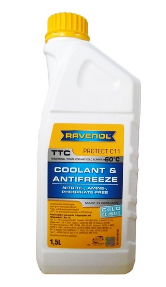 Антифриз Ravenol TTC Traditional Techn. Coolant Premix -40C G11 Желтый 1,5кг