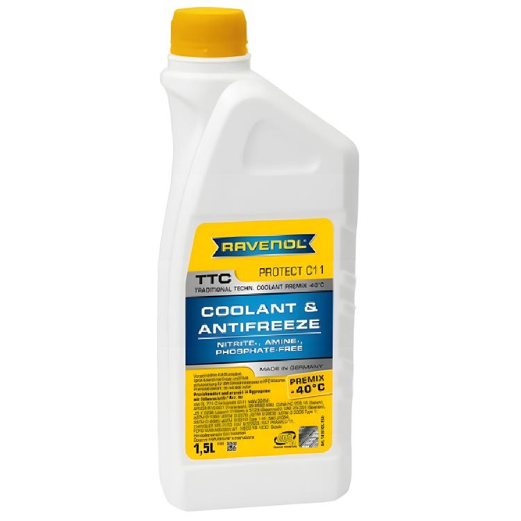 Антифриз Ravenol TTC Traditional Techn. Coolant Premix -40C G11 желтый, 1,5кг