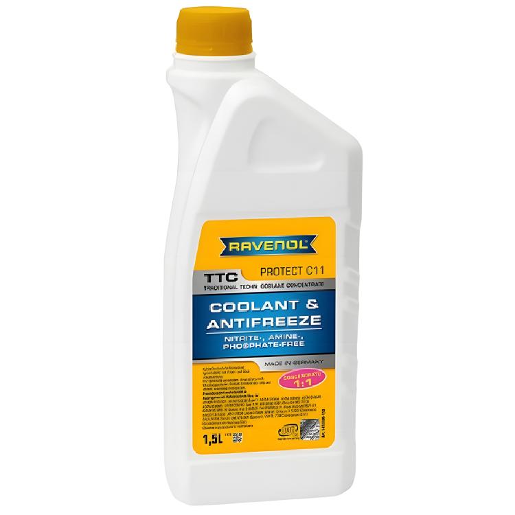 Антифриз концентрат Ravenol TTC Traditional Technology Cooliant Concetrate G11 до -37 °C желтый 1,5л