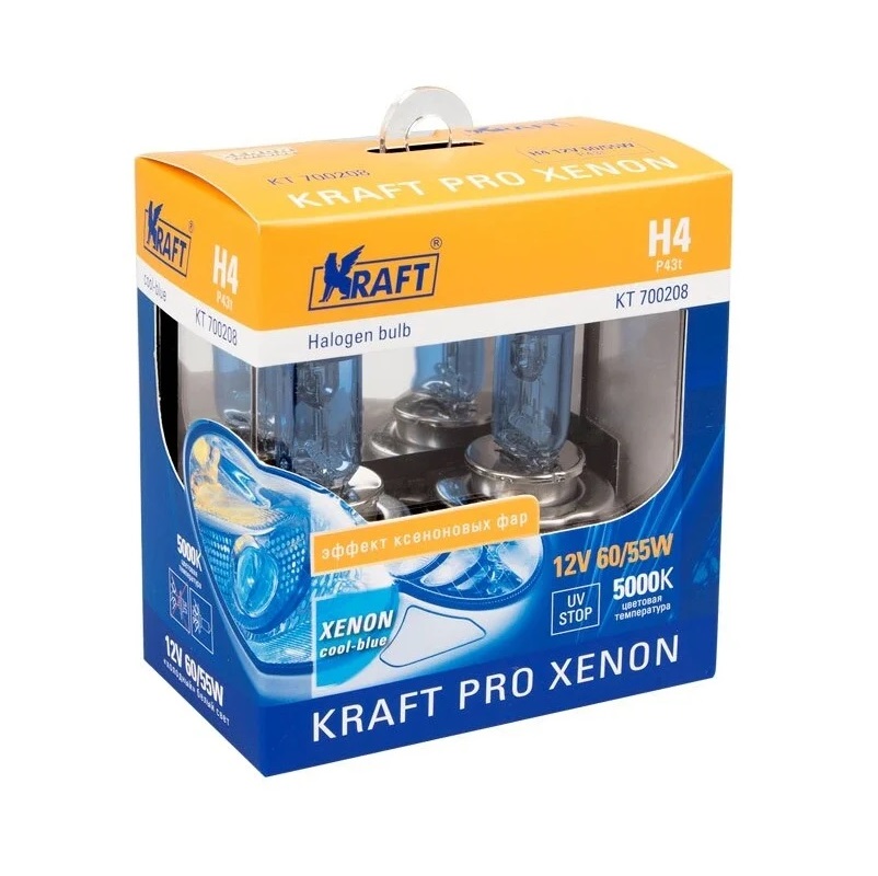 Автомобильная лампа Kraft H4 12V 60/55W Pro Xenon (2 шт.)