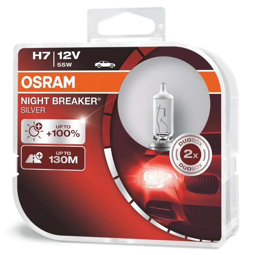 Автомобильная лампа Osram H7 Night breaker Silver (+100% света) (2 шт.)