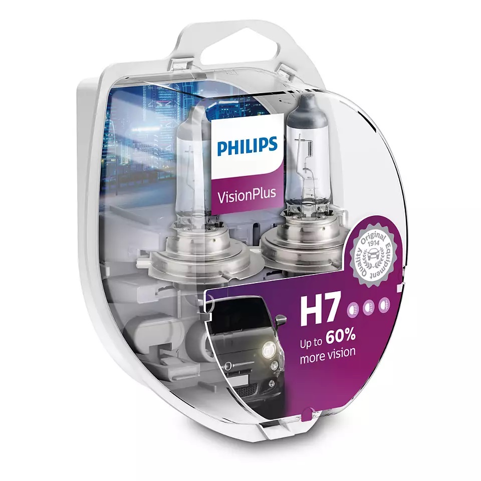 Автомобильная лампа Philips H7 VisionPlus (+60%) (2 шт.)