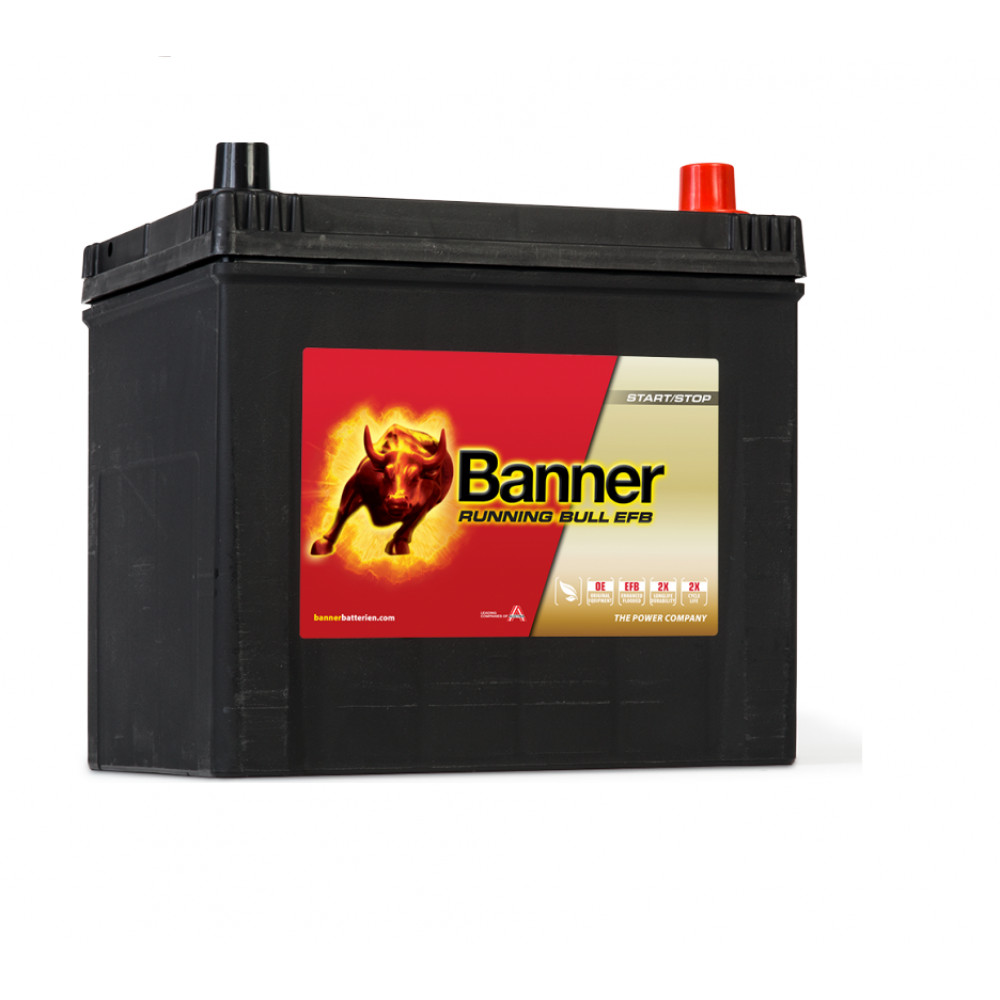 Автомобильный аккумулятор Banner Running Bull EFB 56515 (D23L) 65А/ч-12V ст EN550 европейские обратная 233x173x225