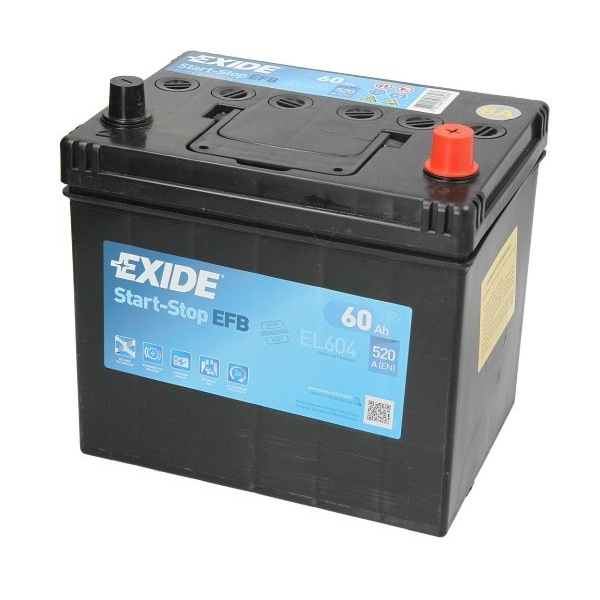 Автомобильный аккумулятор Exide Start-Stop EFB EL604 (D23L) 60А/ч-12V ст EN520 европейские обратная 232x173x225