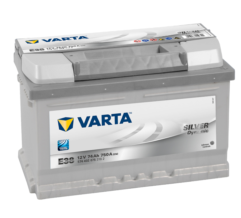 Автомобильный аккумулятор Varta Silver Dynamic 574 402 075 74А/ч-12V ст EN750 европейские обратная 278x175x175