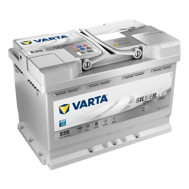 Автомобильный аккумулятор Varta Silver Dynamic AGM 570 901 076 70А/ч-12V ст EN760 европейские обратная 278x175x190