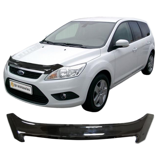 Дефлектор капота CA plastic 2010010105341 черный Ford Focus 2 универсал