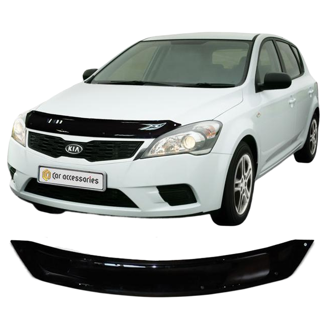 Дефлектор капота CA plastic 2010010105556 Kia Ceed черный