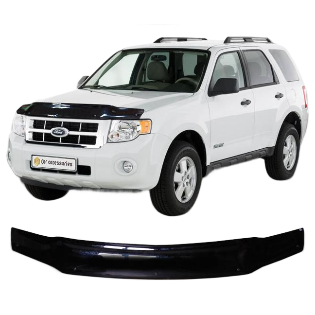 Дефлектор капота CA plastic 2010010105617 черный Ford Escape