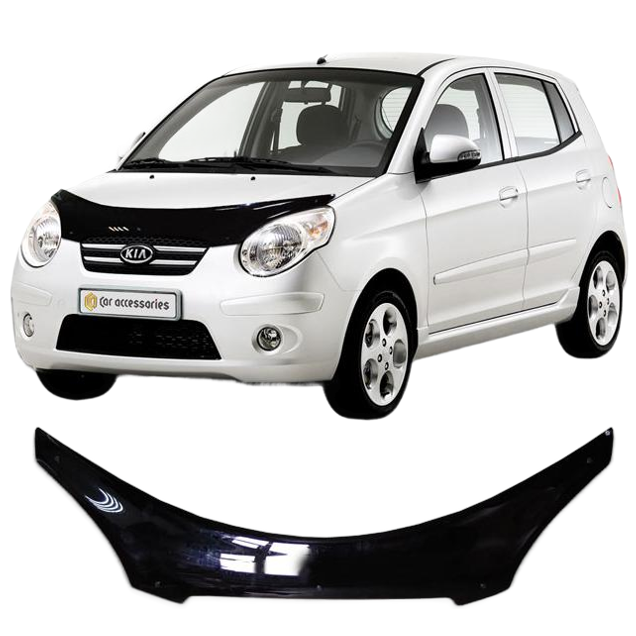 Дефлектор капота CA plastic 2010010106034 Kia Picanto черный