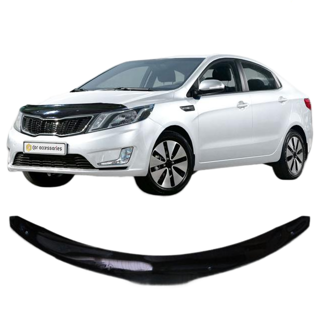 Дефлектор капота CA plastic 2010010106157 черный Kia Rio седан