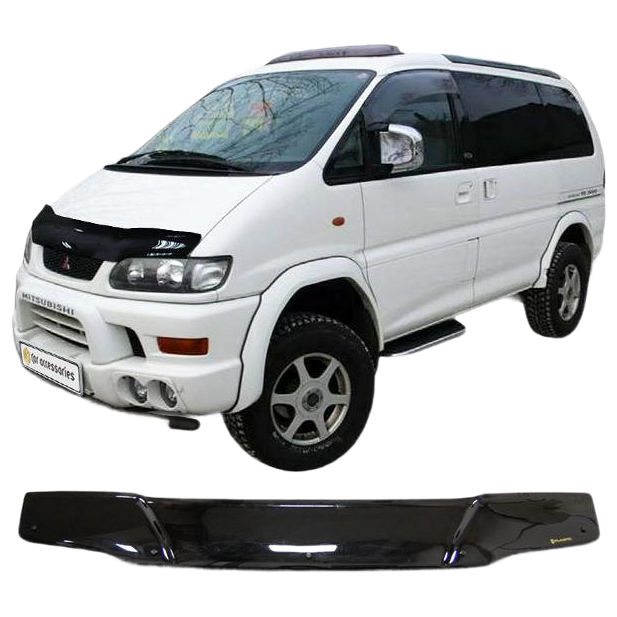 Дефлектор капота CA plastic 2010010106744 Mitsubishi L400 черный