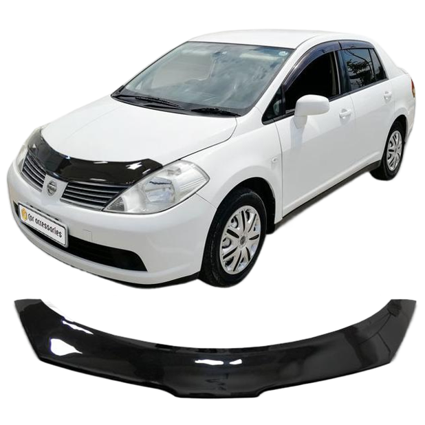 Дефлектор капота CA plastic 2010010107413 черный Nissan Tiida Latio