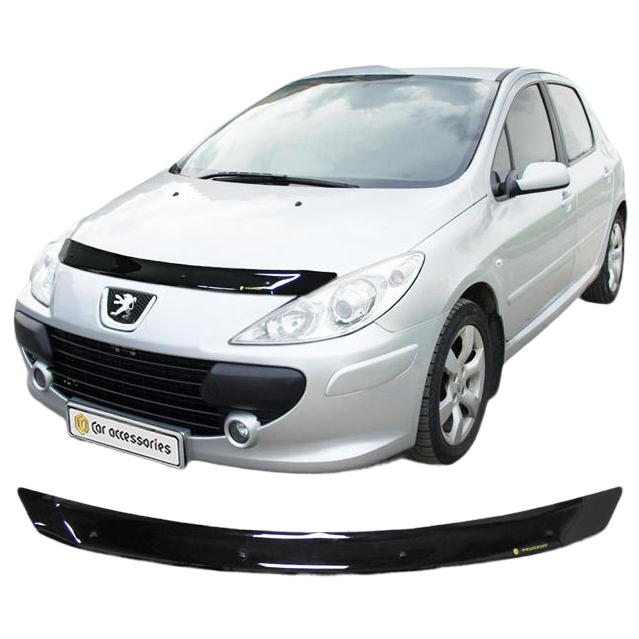 Дефлектор капота CA plastic 2010010108588 черный Peugeot 307 хетчбек