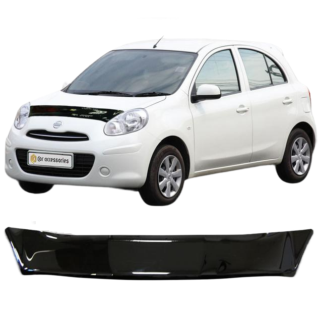 Дефлектор капота CA plastic 2010010110093 черный Nissan March
