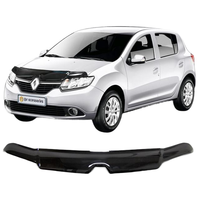 Дефлектор капота CA plastic 2010010110178 черный Renault Sandero