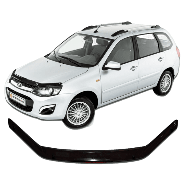 Дефлектор капота CA plastic 2010010110598 черный Lada Калина универсал