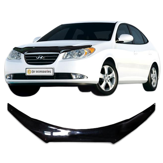 Дефлектор капота CA plastic 2010060103571 черный Hyundai Elantra