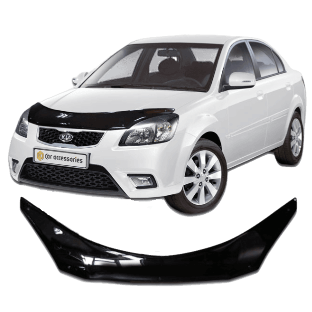 Дефлектор капота CA plastic 2010060105070 черный Kia Rio седан