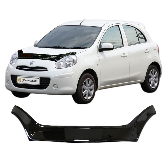 Дефлектор капота CA plastic 2010060110098 черный Nissan March