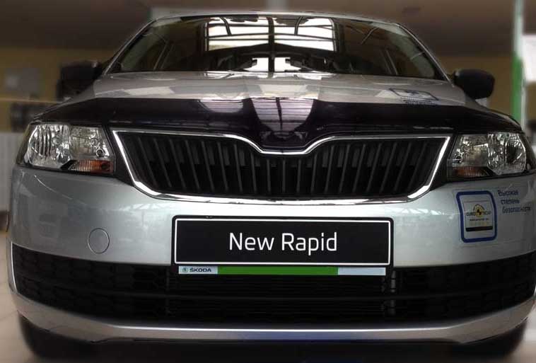 Дефлектор капота SIM NLD.SSCRAP1212 SSCRAP1212 Skoda Rapid, 12-, черный