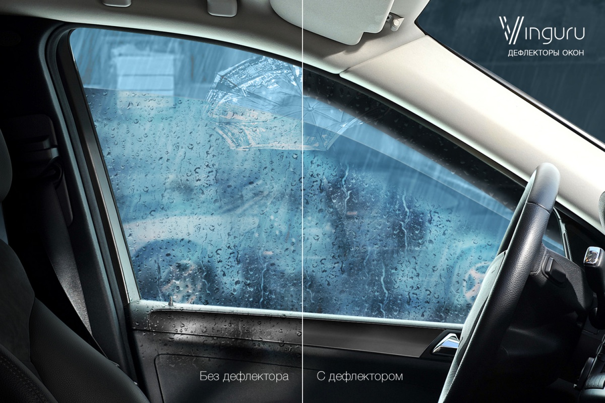 Дефлекторы окон Vinguru AFV53905 Volkswagen Passat B6 2005-2010 черный