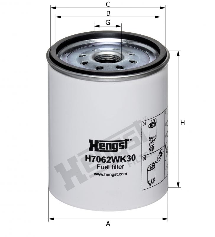 Фильтр топливный HENGST H7062WK30
