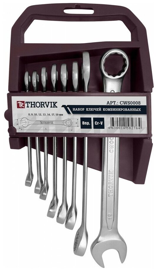Набор ключей Thorvik CWS0008 8 шт. 8 - 19 мм