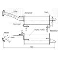 Trialli EMM1305 Nissan Tiida (04-) 1.6i/1.8i хэтч. основной алюминизированная сталь