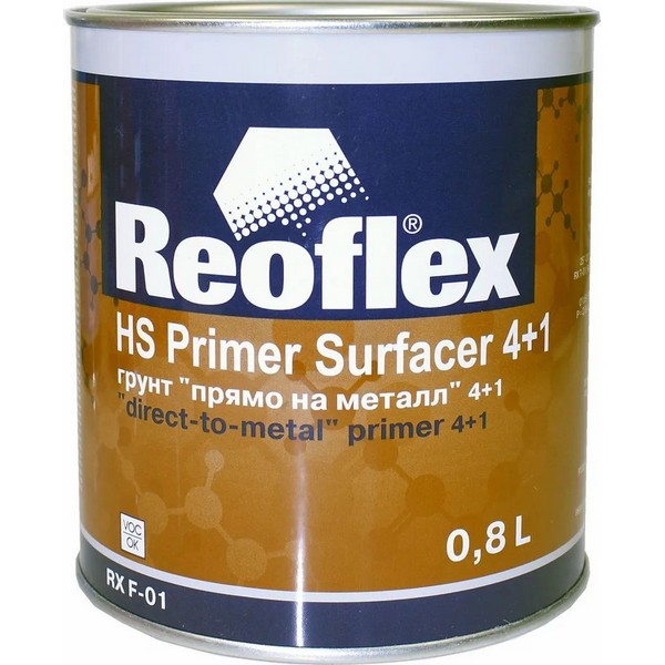 Грунт Reoflex “прямо на металл” 4+1 RX F-01 серый 0,8 л.