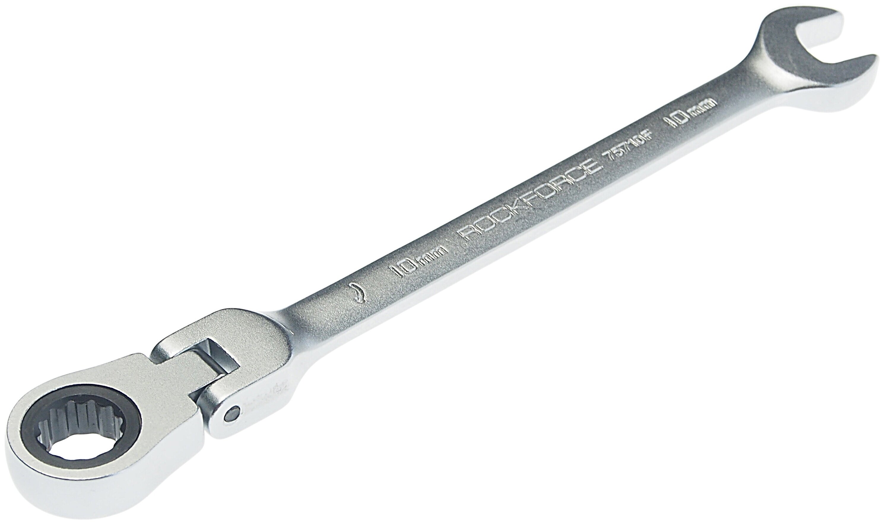 Комбинированный ключ Rock Force RF-75710F 10 мм трещоточный с подвижн.головкой
