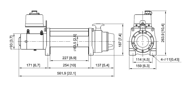 Лебедка COMEUP DV-6 long (с длинным барабаном) (12В)