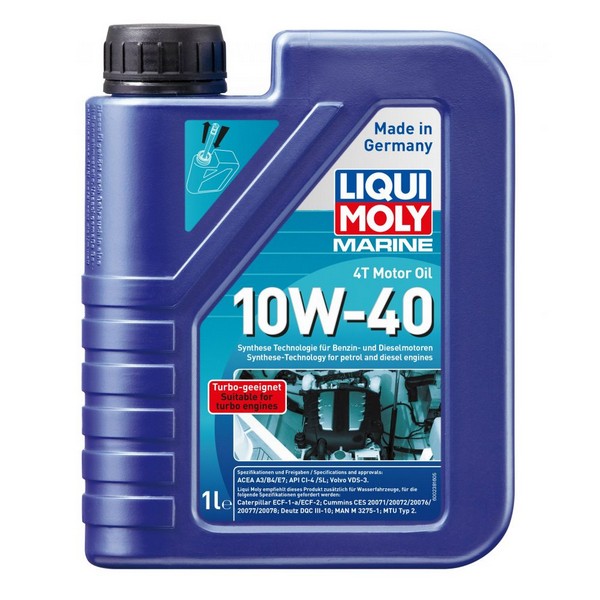 Масло моторное Liqui Moly 4T Marine Motoroil 10W-40 API CI-4/SL; ACEA A3/B4, E7 синтетическое 1 л 25012