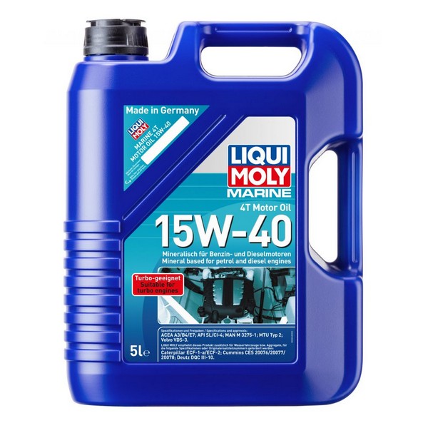 Масло моторное Liqui Moly 4T Marine Motoroil 15W-40 API CI-4/SL; ACEA A3/B4, E7 минеральное 5 л 25016