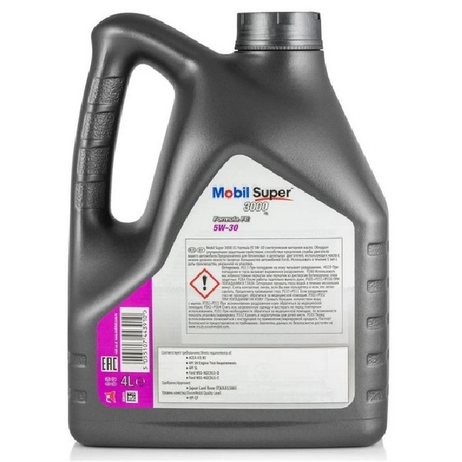 Масло моторное Mobil Super 3000 Formula FE 5W-30 API SL/CF; ACEA A5/B5 синтетическое 4 л