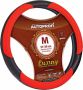 Оплетка на руль Autoprofi АР-1010 M Black red M 37—39 см натуральная кожа черный/красный