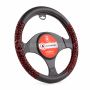 Оплетка на руль Autoprofi AP-1945 BK/RD (M) M 37—39 см экокожа/флок черный/красный