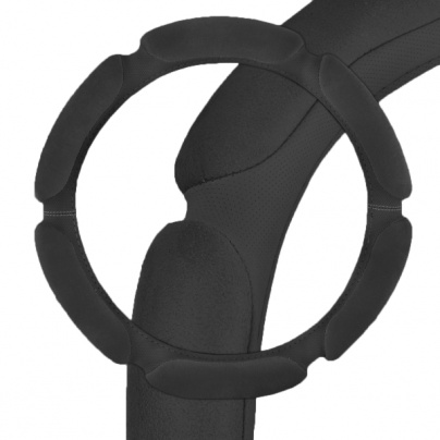 Оплетка на руль SkyWay S01101023 XL 42—43 см замша черный