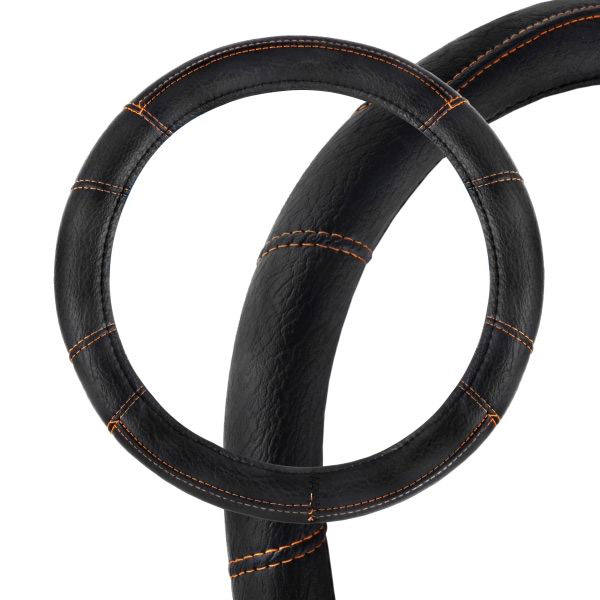 Оплетка на руль SkyWay S01102021 L 39—41 см кожа черный
