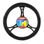 Оплетка на руль SkyWay S01102178 M 37—38 см кожа черный
