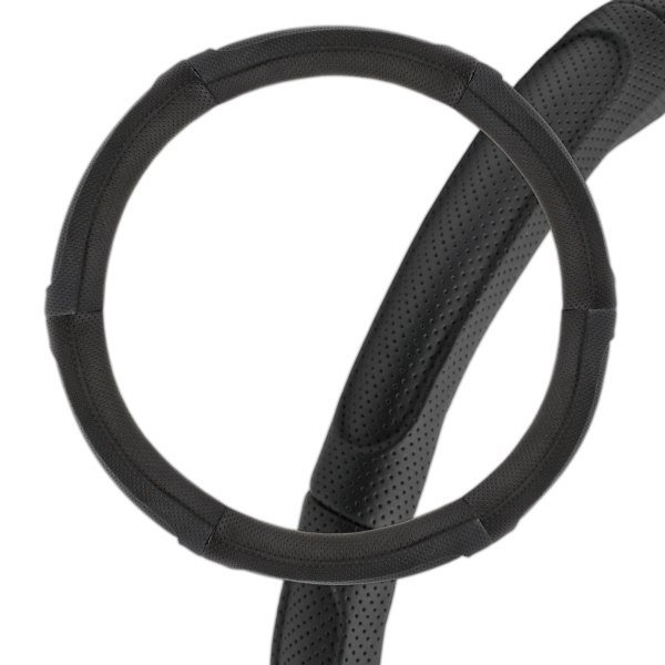 Оплетка на руль SkyWay S01102179 M 37—39 см кожа черный