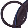 Оплетка на руль SkyWay S01102299 M 37—38 см кожа черный/серый