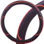 Оплетка на руль SkyWay S01102337 L черный/красный