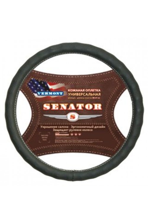 Оплетка на руль Senator OPLS0712 L 39—41 см кожа черный