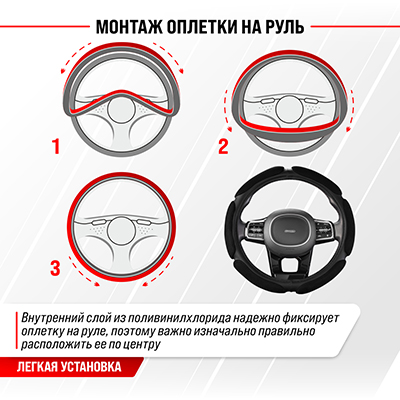 Оплетка на руль SkyWay S01101065 M 37—39 см замша черный