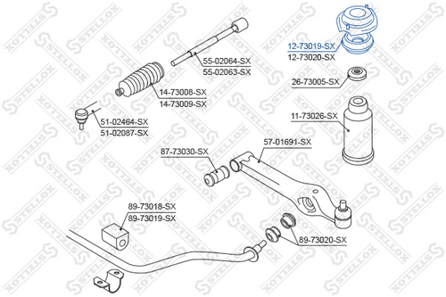 Опора амортизатора Stellox 12-73019-SX