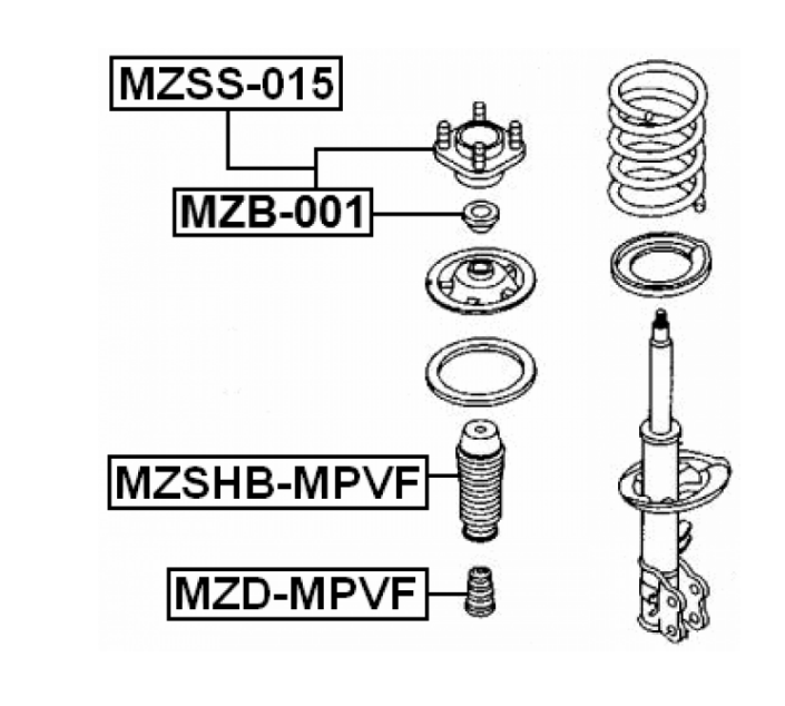 Подшипник опоры амортизатора Febest MZB001