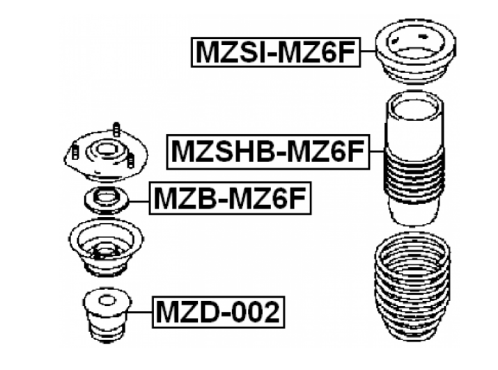 Подшипник опоры амортизатора Febest MZBMZ6F